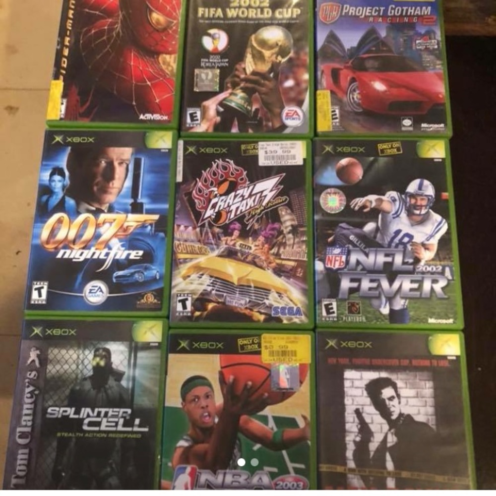 Xbox plus 9 games. 3 controllers w/ memory card